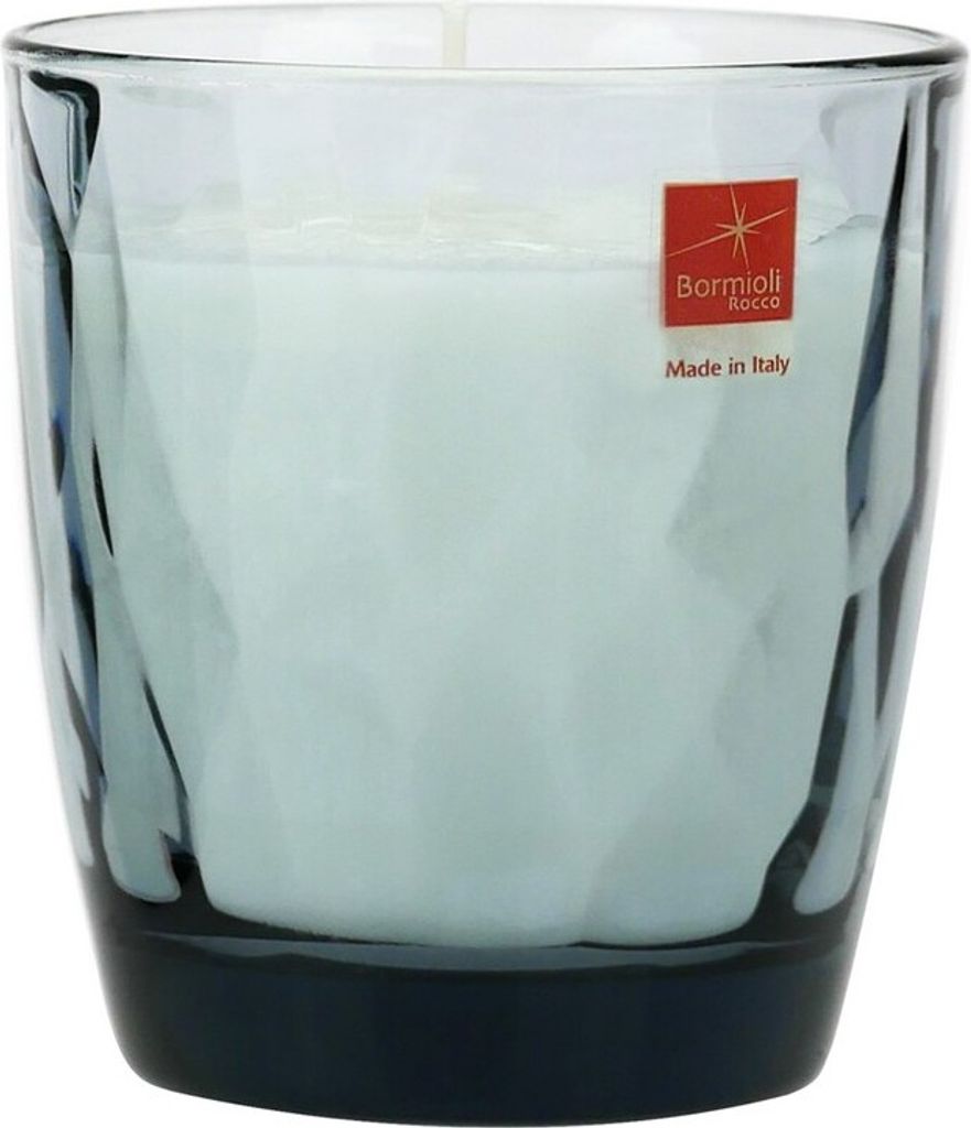 Diamond Candle von Candle Factory im Glas smoke-blue klein Lebenslust mit Duft : Baumwolle & Wood Diamond Candle klein: Baumwolle & Wood