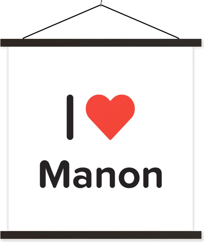 MuchoWow Textilposter Ich liebe - Manon - Mädchen 60x60 cm mit schwarzem Rahmen - Posteraufhänger