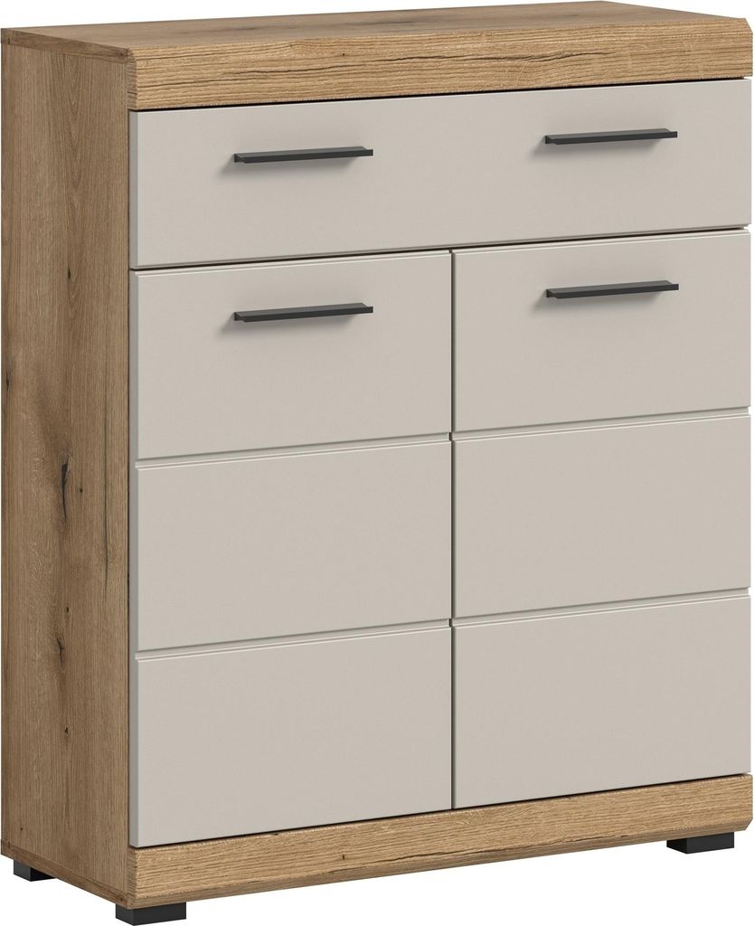 Hochschrank >Scout< in Evoak Oak / Kaschmir - 74x88x31cm (BxHxT)