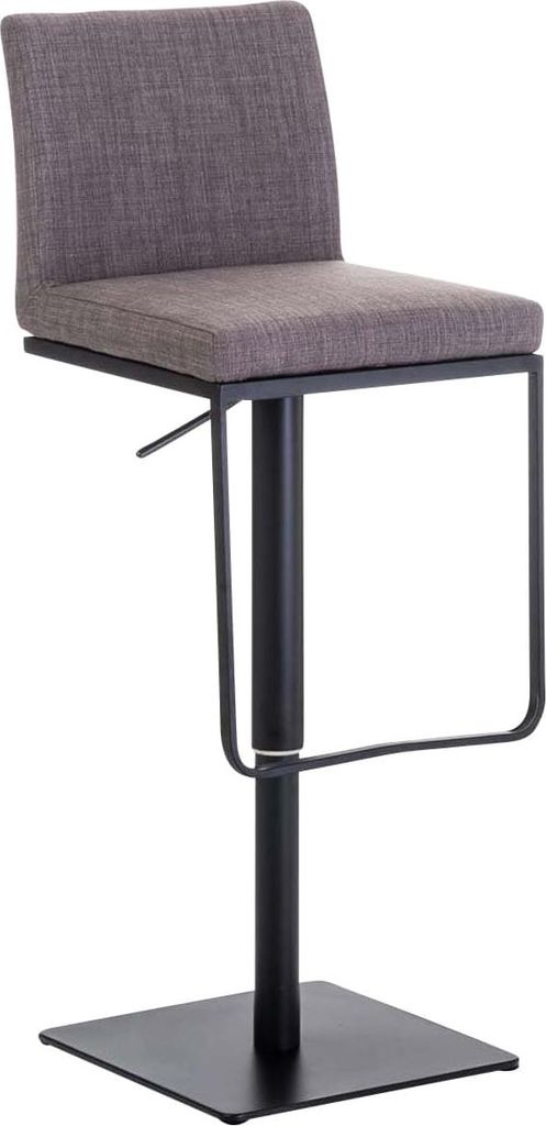 Barhocker, verstellbarer Hocker - Höhenverstellbar - Bequemer Sitz 100 % Polyester | Farbe: Grau | Grundfarbe: Schwarz