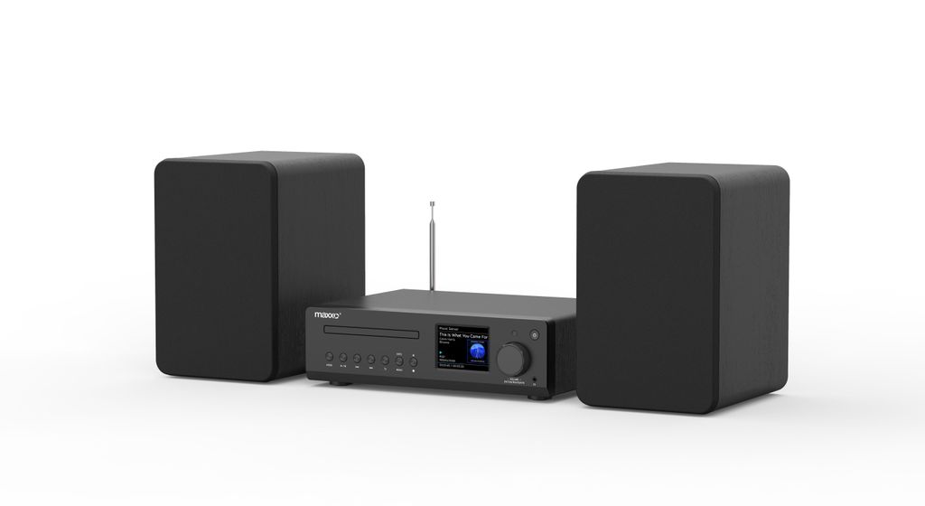 Maxxo MS100W HiFi Stereoanlage Internetradio DAB+ CD Bluetooth WLAN USB 100W RMS Heimkino Musiksystem, Schwarz