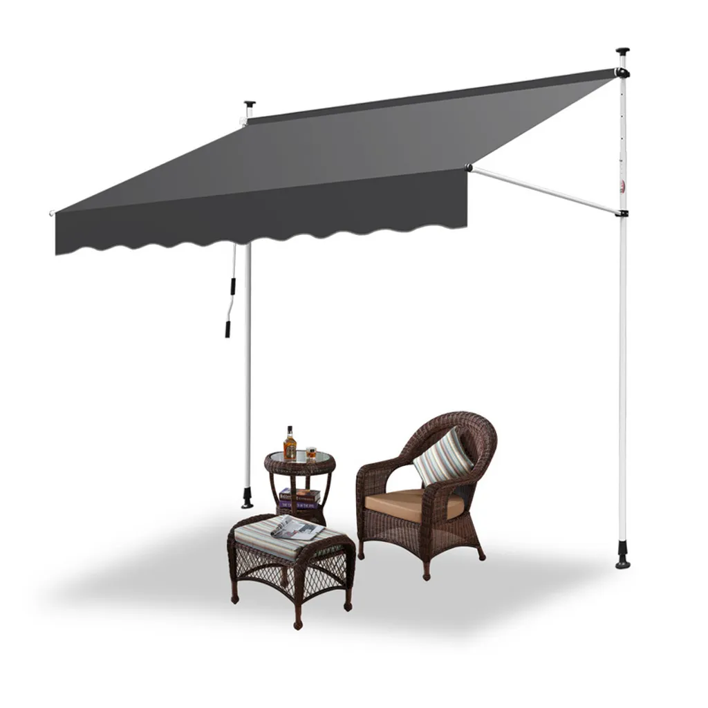 Tenda da Sole Clanmacy 250 cm Grigio - Installazione Senza Fori Balcone