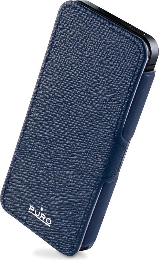 Coque PURO Booklet bleue avec rangement cartes - Étui fin et résistant
