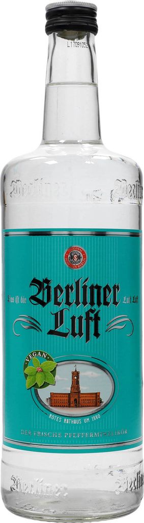 A clear, well-lit product shot of a bottle of Berliner Luft liqueur against a white background.