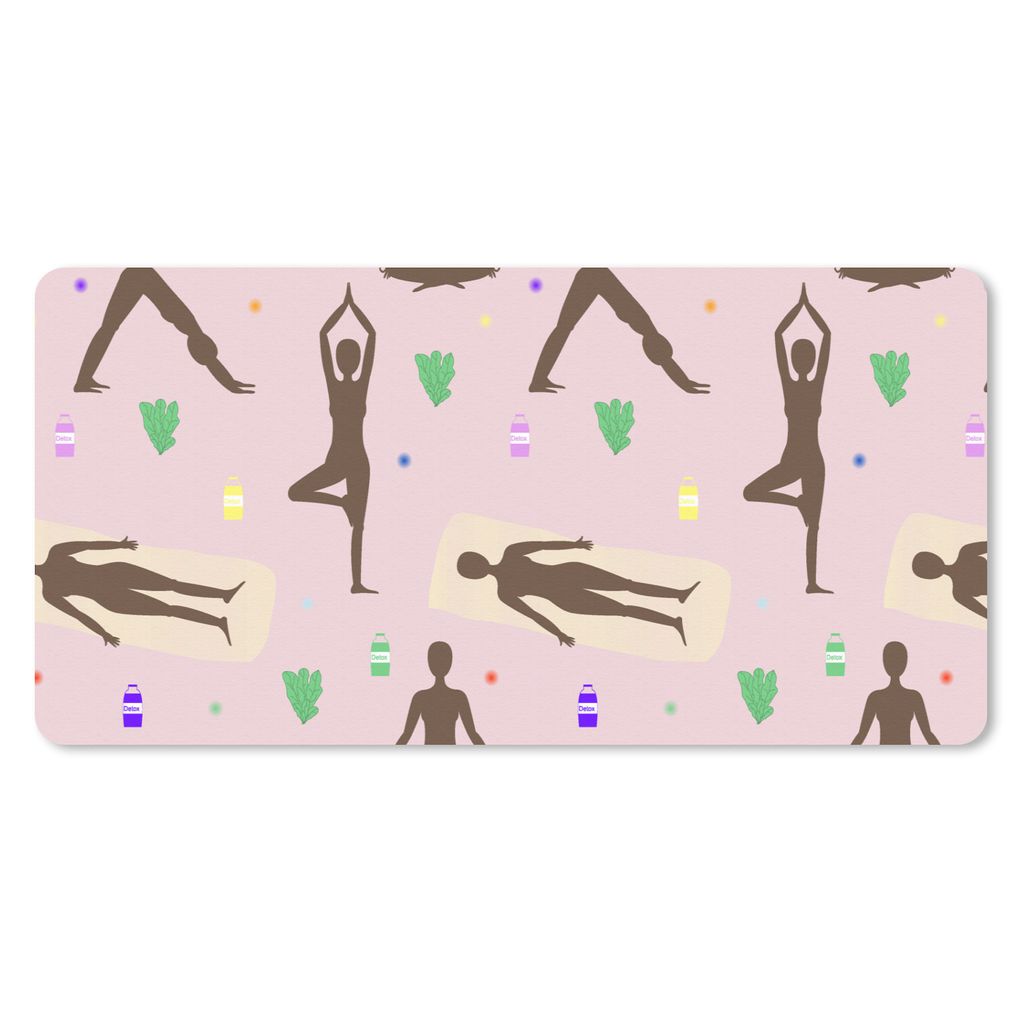 MuchoWow Schreibtischunterlage Yoga - Zen - Verhaltensmuster 80x40 cm - XXL Mauspad - Gaming Mauspad