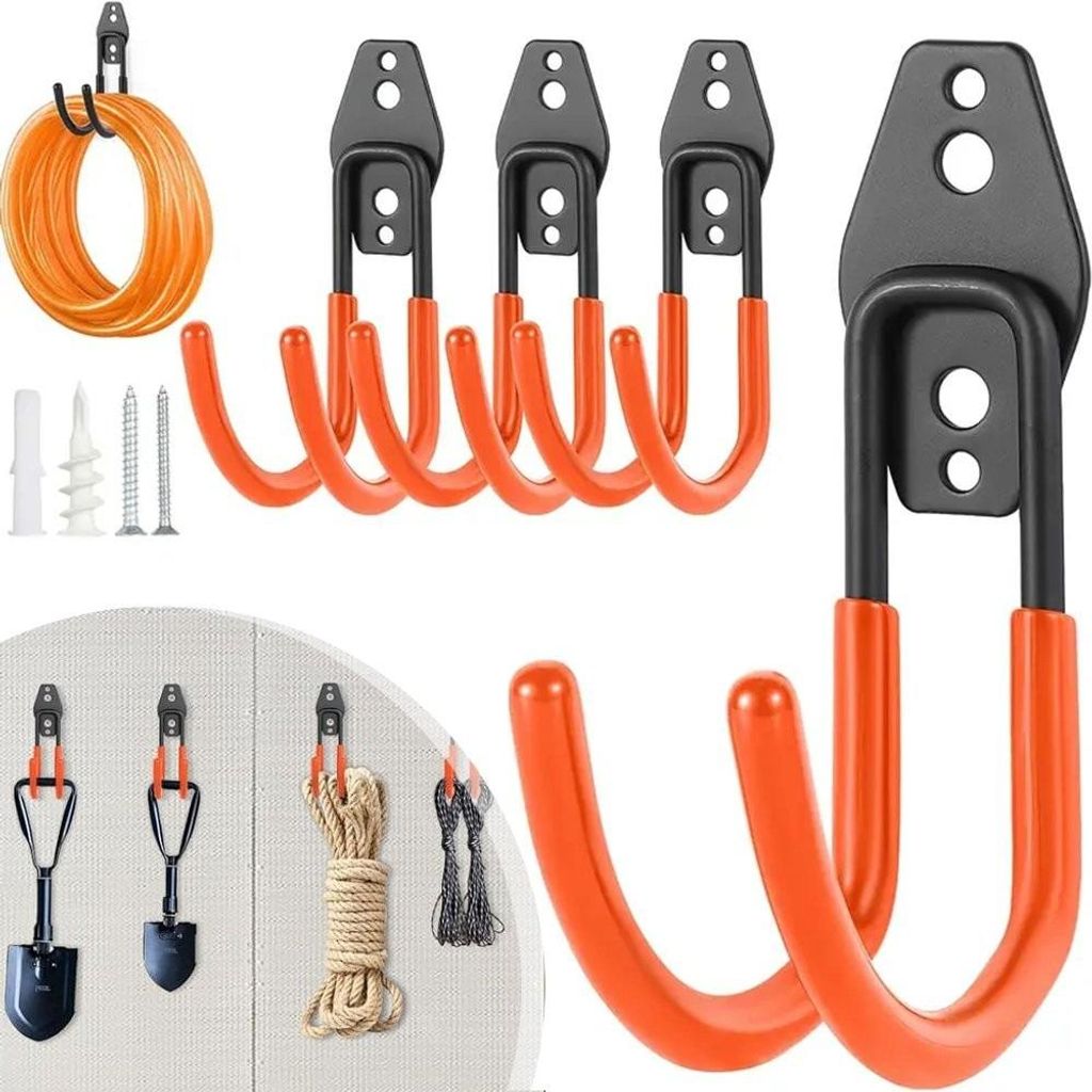 6 crochets muraux robustes pour outils, crochets de garage, Image du produit 