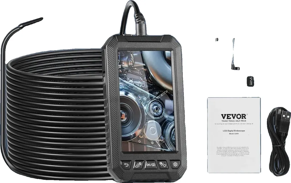 Endoscope industriel triple objectif 15m avec moniteur LCD 5 pouces HD