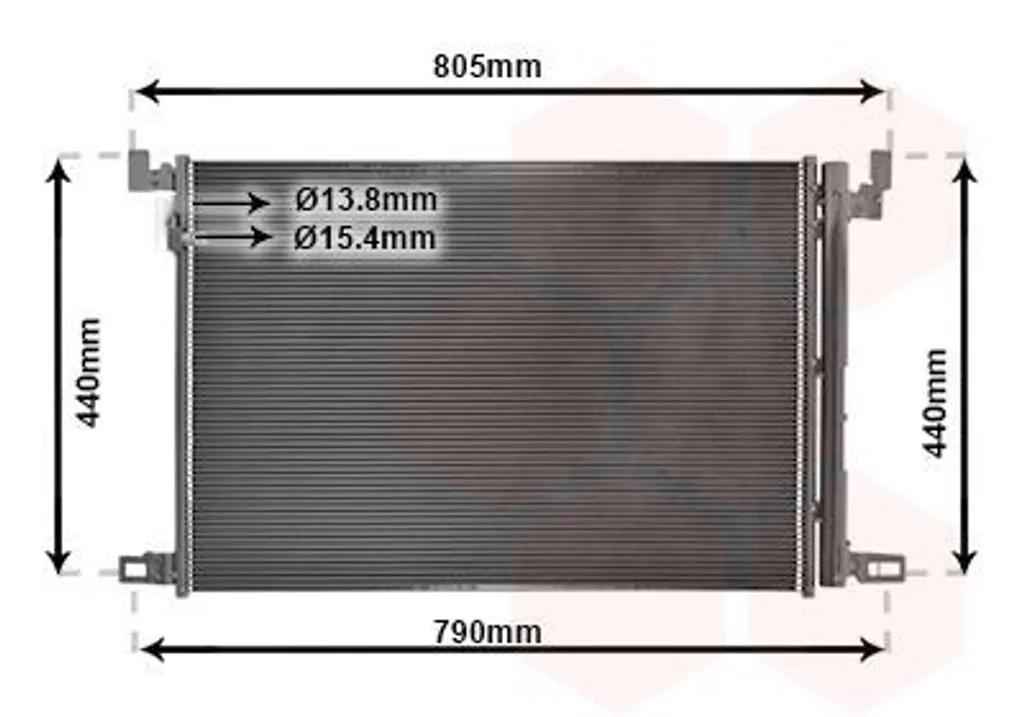 Condenseur VAN WEZEL 58015705 avec déshydrateur pour VW Touareg CR7