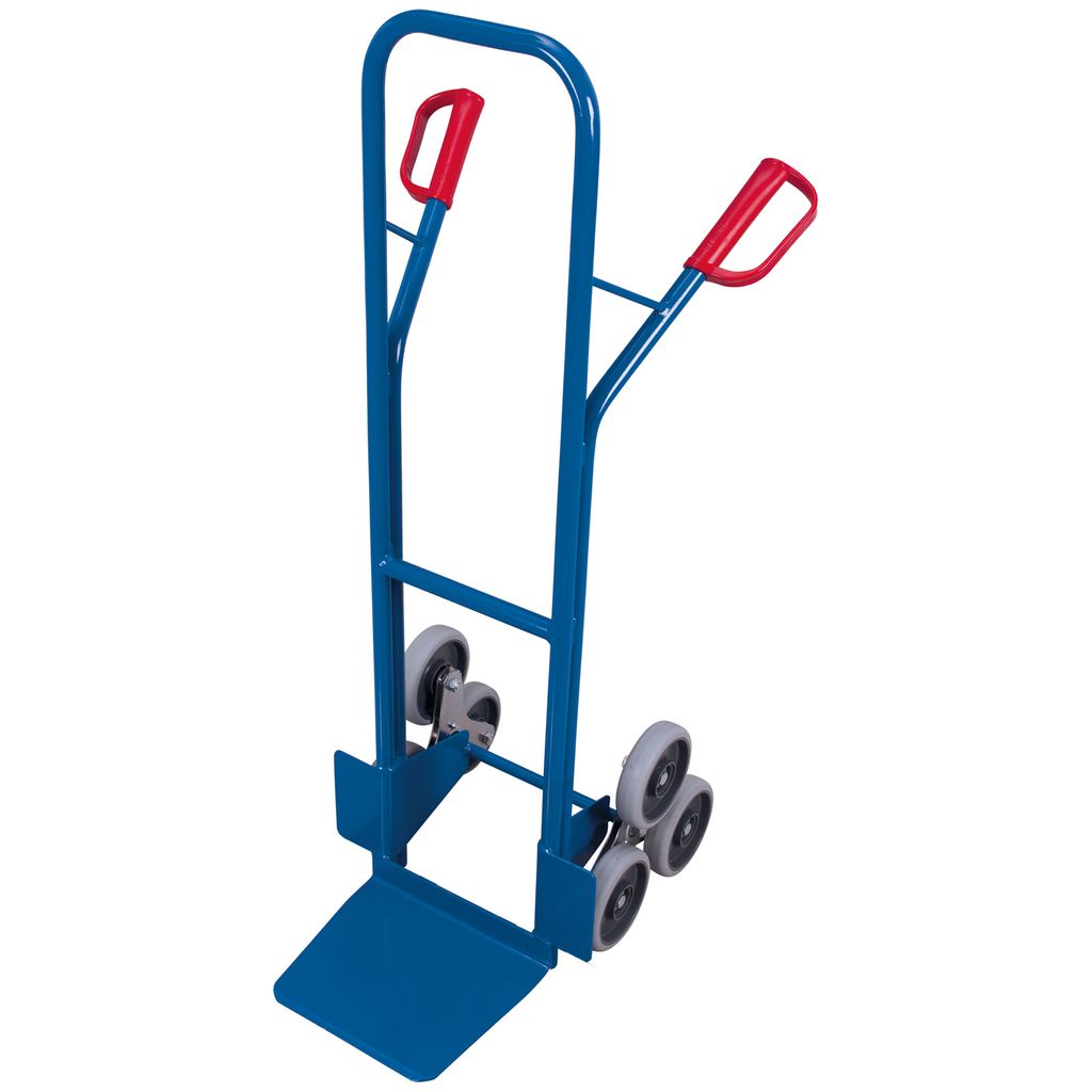 VARIOfit Treppenkarre 200kg Tragkraft mit 2 dreiarmigen Radsternen Maße 620x625x1310mm Anthrazitgrau RAL 7016