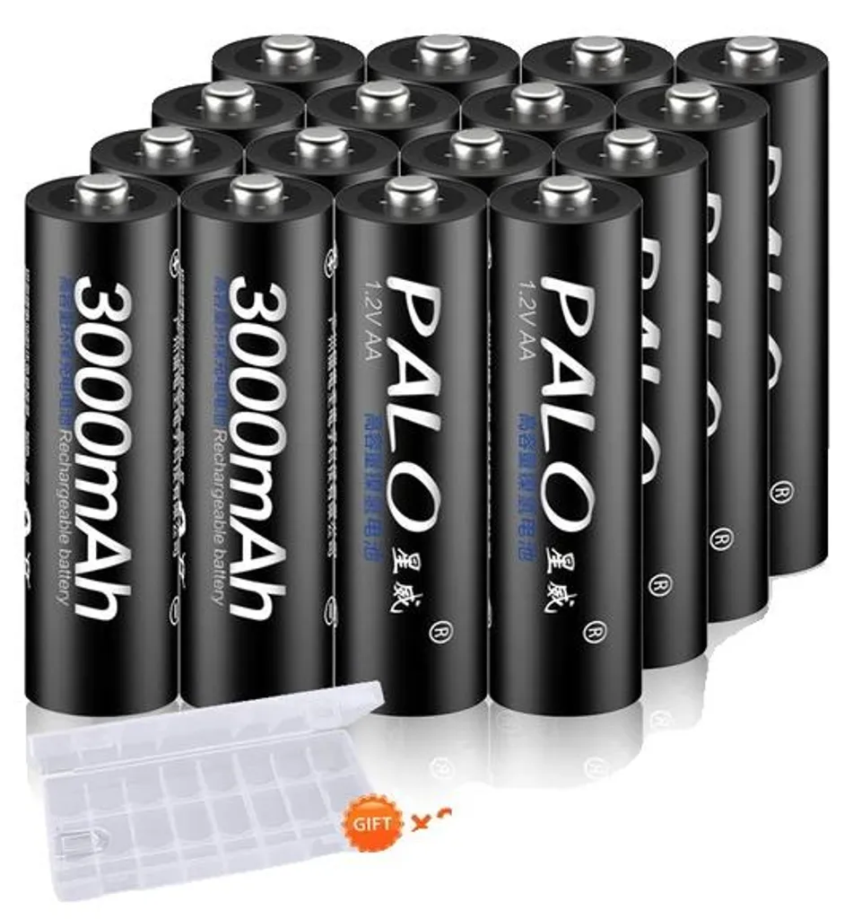 Piles Rechargeables AA 3000 mAh Haute Capacité 1,2V Ni-MH - 16 Pcs