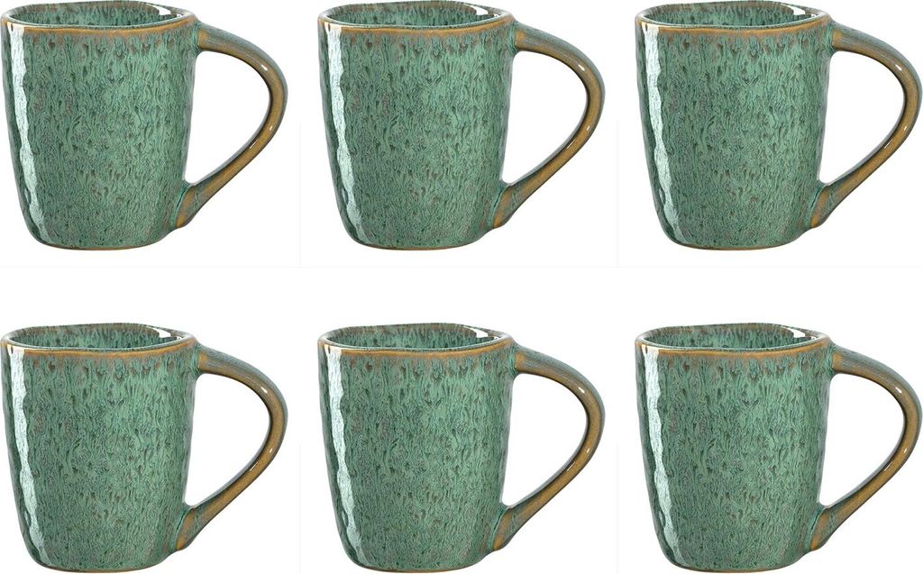 Leonardo Matera Espressotassen 4er Set, Mokka-Becher aus Steingut, spülmaschinengeeignete Espresso-Gläser, Keramik-Tassen, grün, 90 ml, 018597