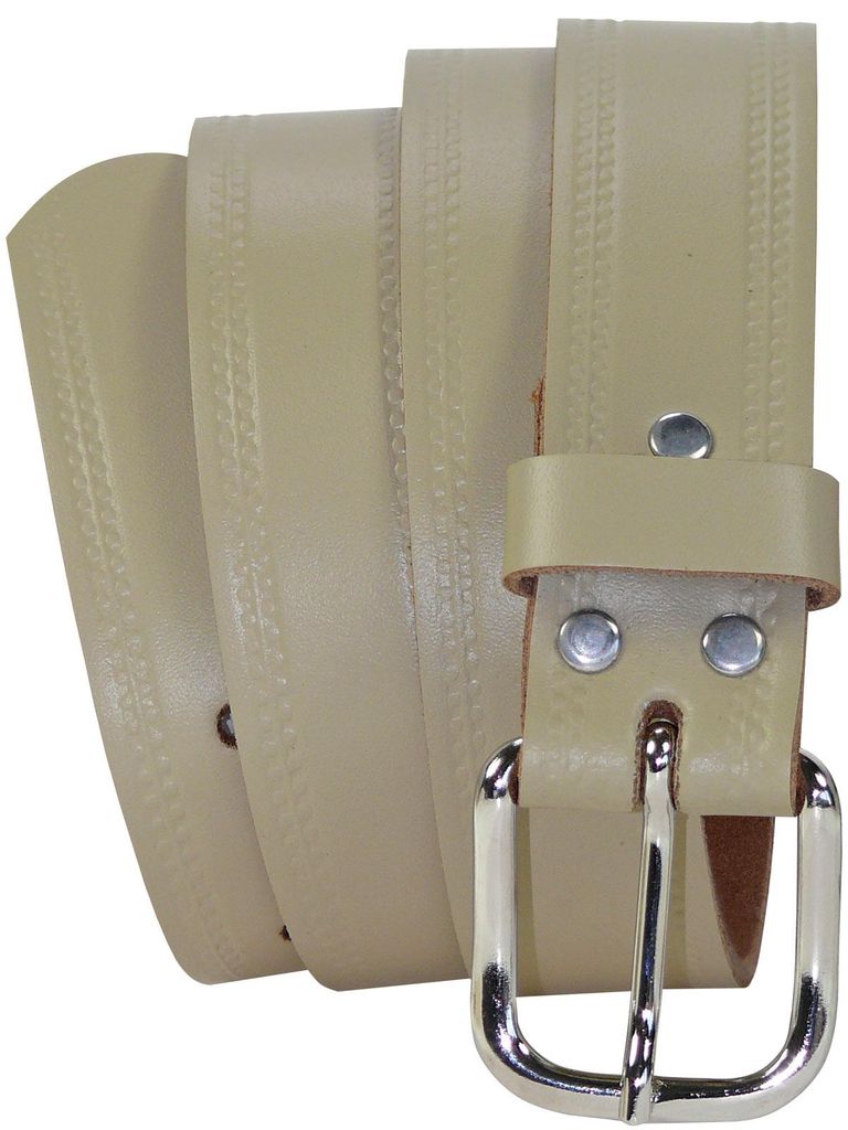 Harrys-Collection Uni Ledergürtel 3 cm breit, beige, BW: 85 Produktbild 