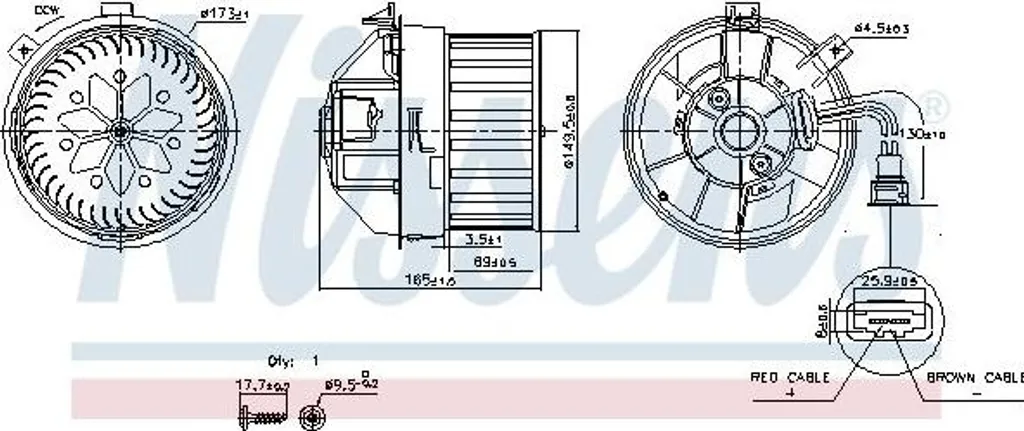 Nissens 87628 Moteur de Ventilateur de Chauffage OE 77365861 Giulietta