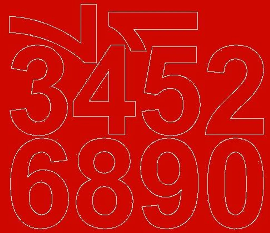 Numeri Adesivi 8 cm Rosso Opaco - Design Pulito per Casa e Ufficio