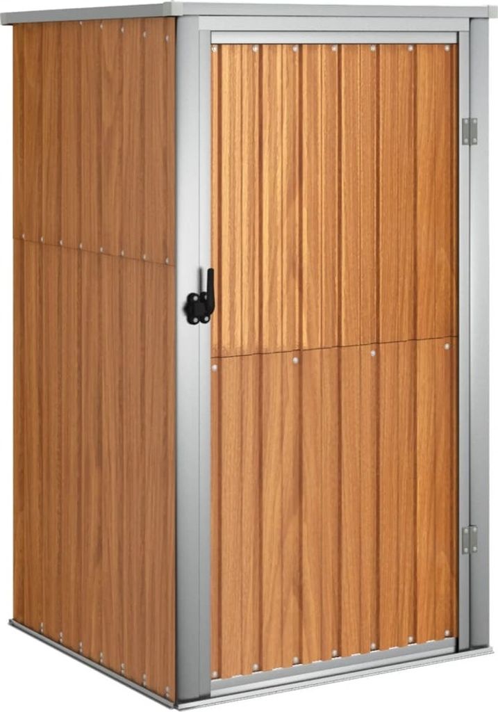 vidaXL Casetta da giardino Marrone 88x89x161 cm Acciaio Immagine del prodotto 