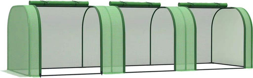 Serre à Tomates Tunnel Bas 3m avec Bâche PE 140g/m² et Portes Zippées