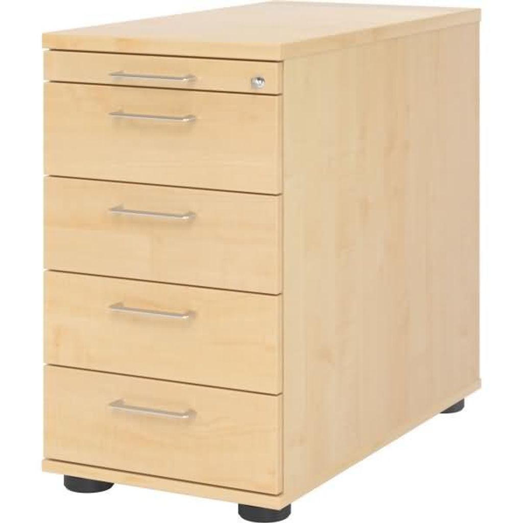 Büro Standcontainer Aktencontainer Modell SC50 abschließbar 3 = Ahorn-BS=Bügelgriff Metall
