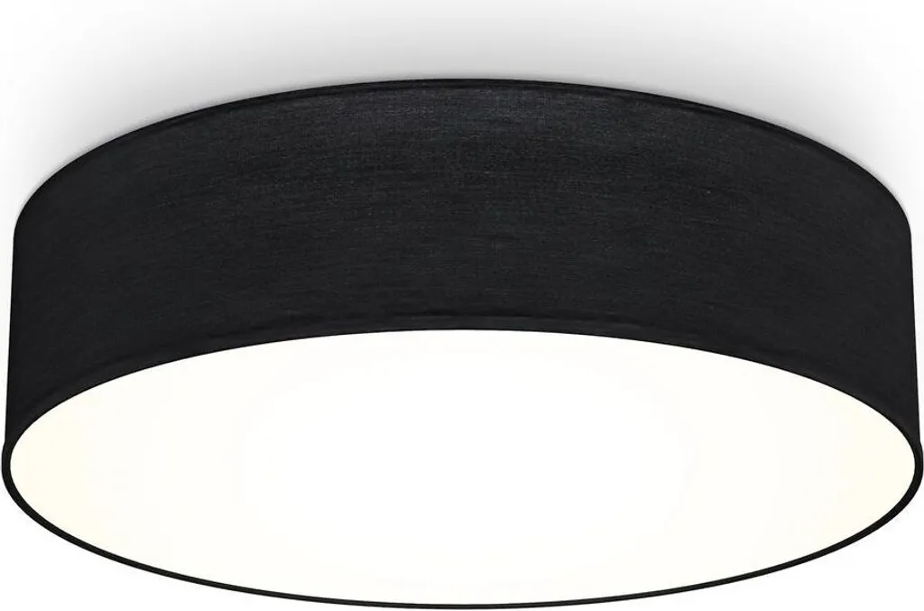 Luminaire de plafond rond en tissu noir Ø38cm pour chambre et bureau