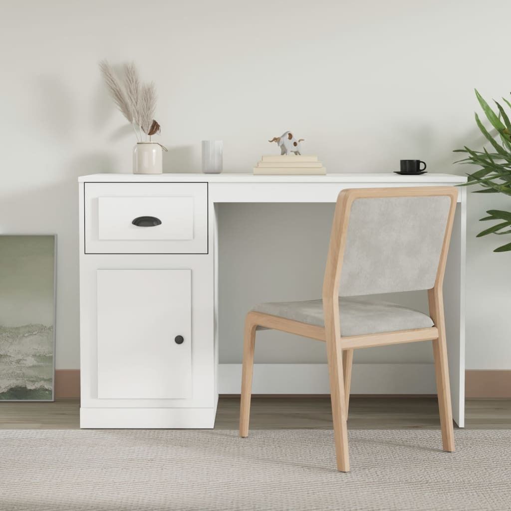 "im Angebot" Schreibtisch/Computertisch/Arbeitstisch - einfacher Aufbau - mit Schublade Weiß 115x50x75 cm Holzwerkstoff - PC Tisch CC21364