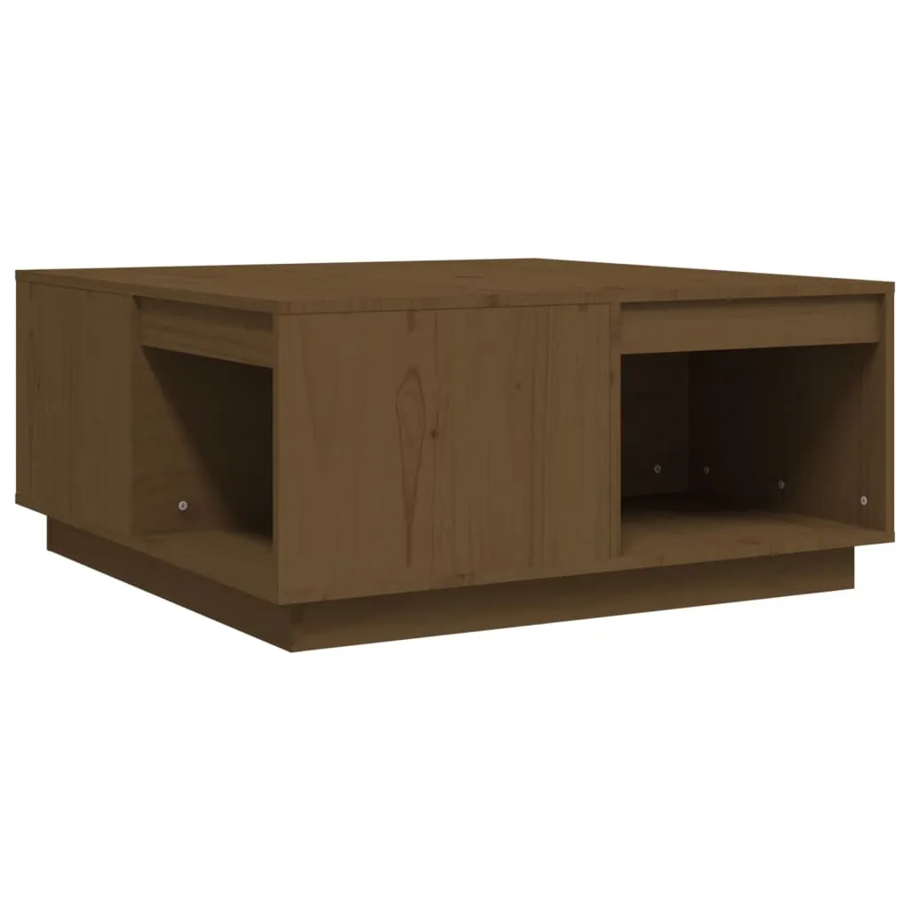 Tavolino Marrone Miele 80x81x36,5 cm in Legno Massiccio di Pino