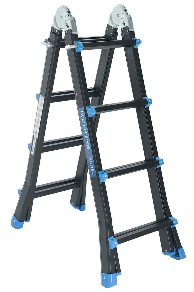 MARK TOOLS PRO Multi-Klappleiter 4×3 Stufen – 2,80 m – Aluminium – mit Stabilisationsbalken