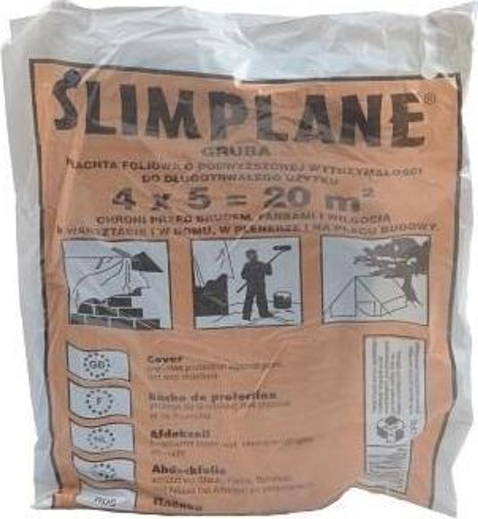 A plastic bag containing a product, with text and images printed on it.
