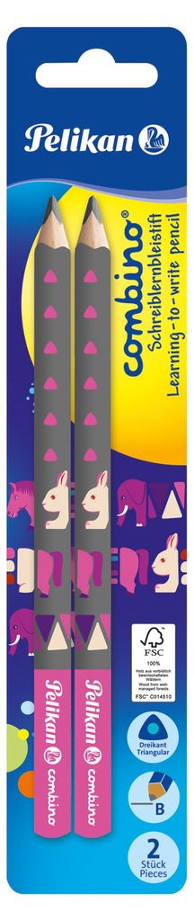 Pelikan Schreiblernbleistift Combino pink 2er Blister Produktbild 