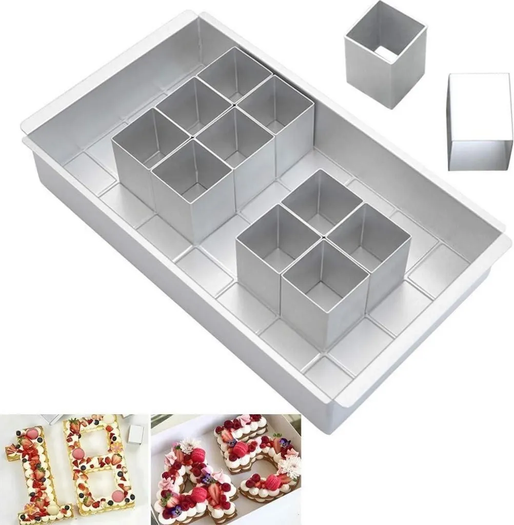 Teglia in alluminio regolabile per lettere e numeri, set di tortiere antiaderenti