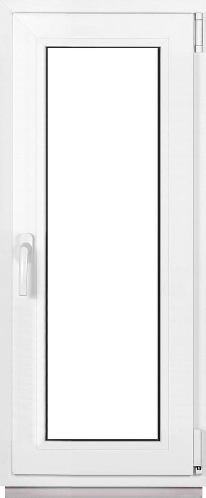 A white PVC window with a handle, shown against a white background.