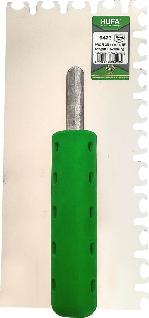 Hufa Glättekelle 9423 Zahnkelle Zahnspachtel Fliesenkelle Kelle 2K-Softgriff