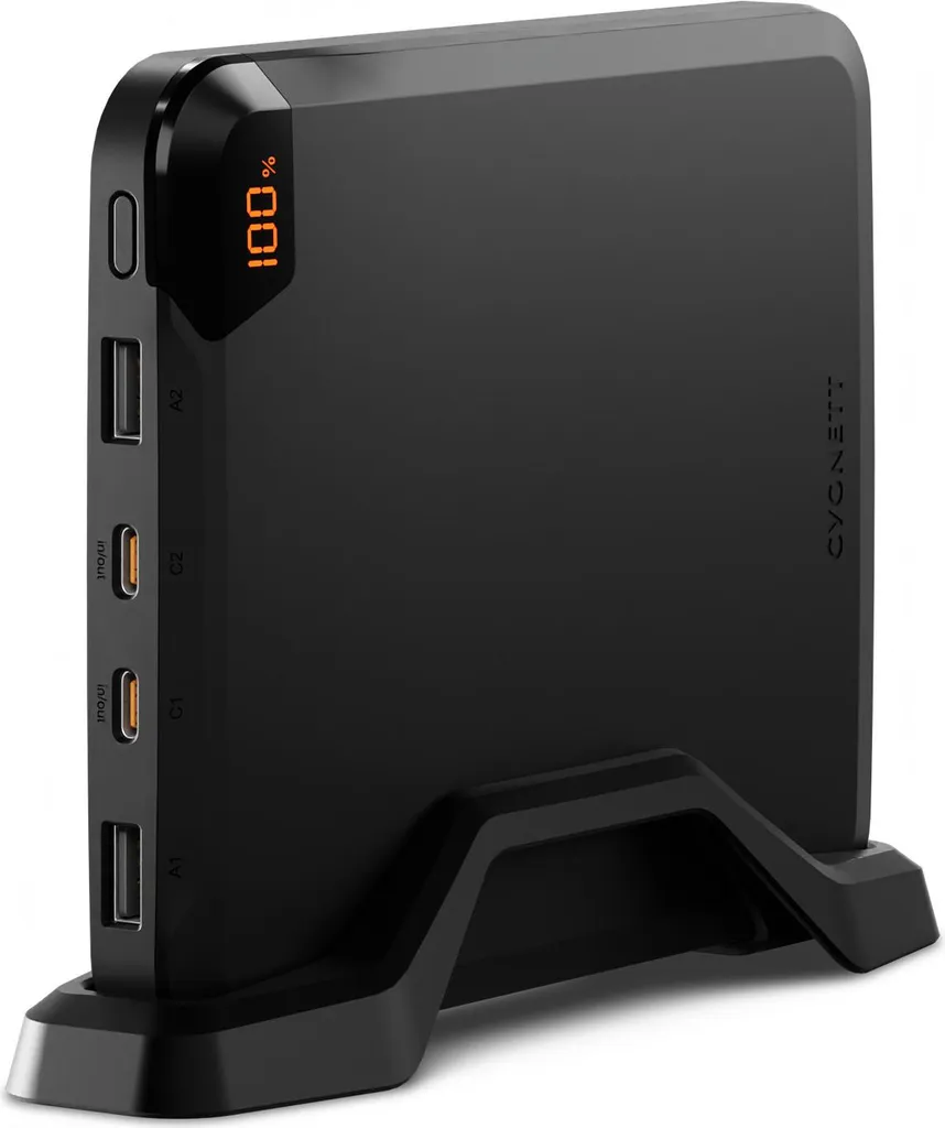 Batterie de secours 25000mAh puissante avec support vertical noir