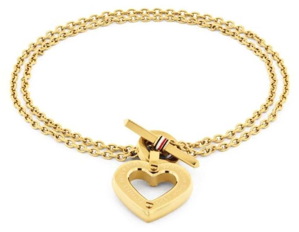 Bracelet cœur plaqué or finition luxe - Fermoir toggle design et chic