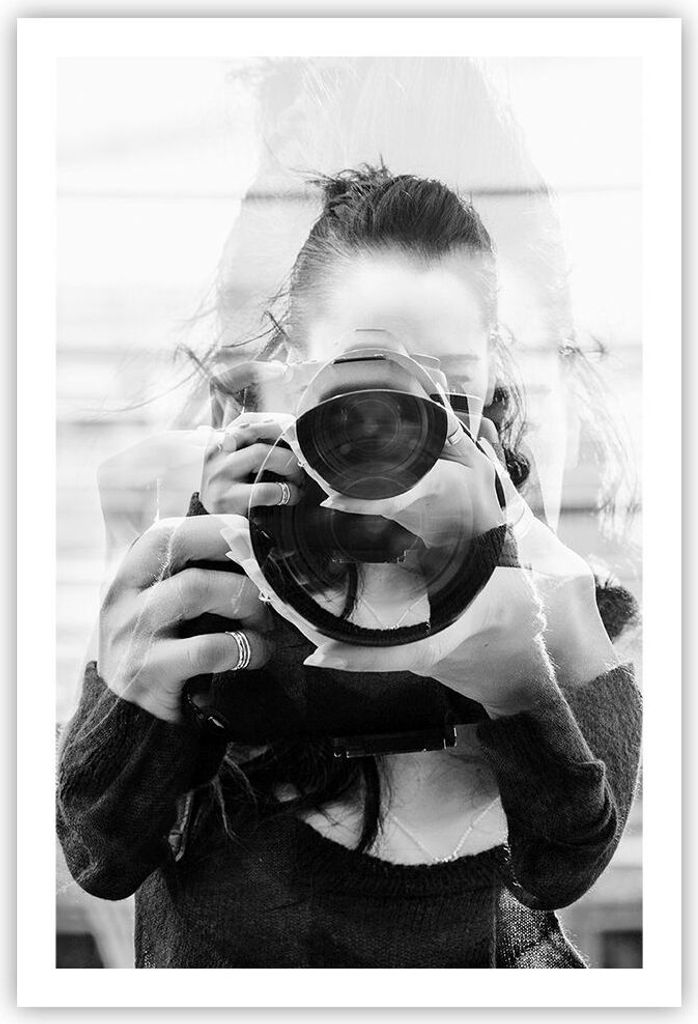 Poster - Poster ohne Rahmen - Fotograf Schwarzweiß Doppel - 61x91,5 cm - Wand Bild - Wanddeko - Wandbilder - Kunstposter - Wandposter - Bilder - K...