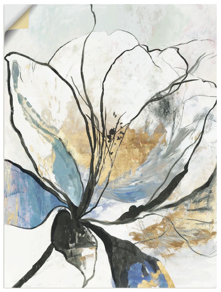 ARTland Wandbild, selbstklebend Umrissenes Blumenmuster I Größe: 90x120 cm