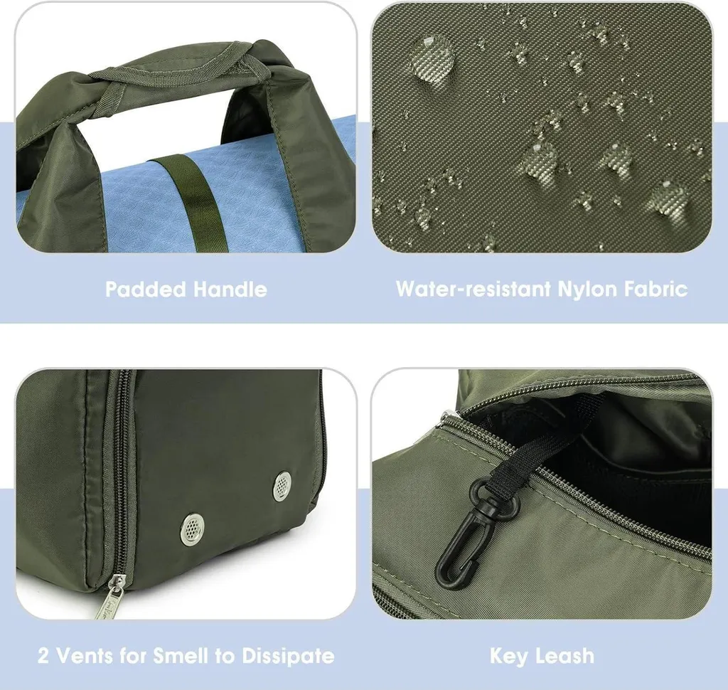 Sac de sport compartiment humide imperméable grand volume kaki