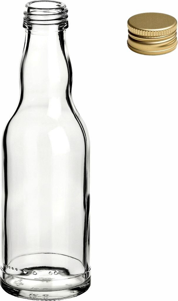 gouveo 24er Set Glasflaschen 200 ml Kropfhals mit Deckel Produktbild 2
