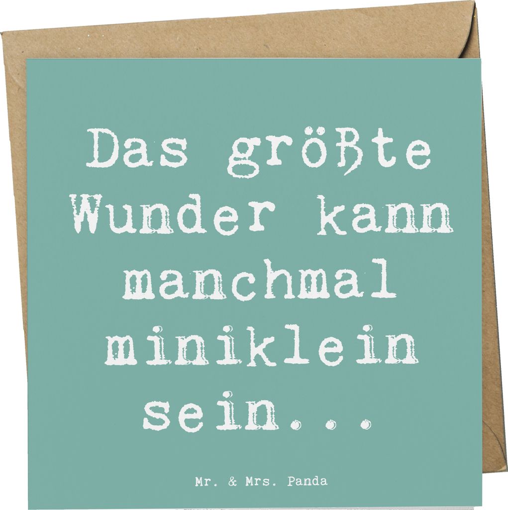 Mr. & Mrs. Panda Glückwunschkarte Spruch Wunder Entdecken - Meeresbrise - Geschenk, Leben genießen, Klappkarte, faltkarte, Gefühl, minikleine, I...