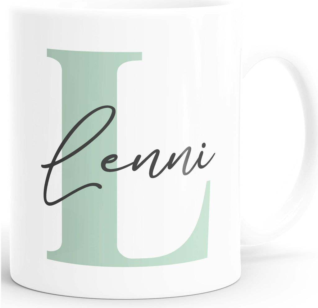 Kaffee-Tasse Buchstabe Initiale Monogramm personalisiert mit Namen Teamgeschenk Namenstasse SpecialMe