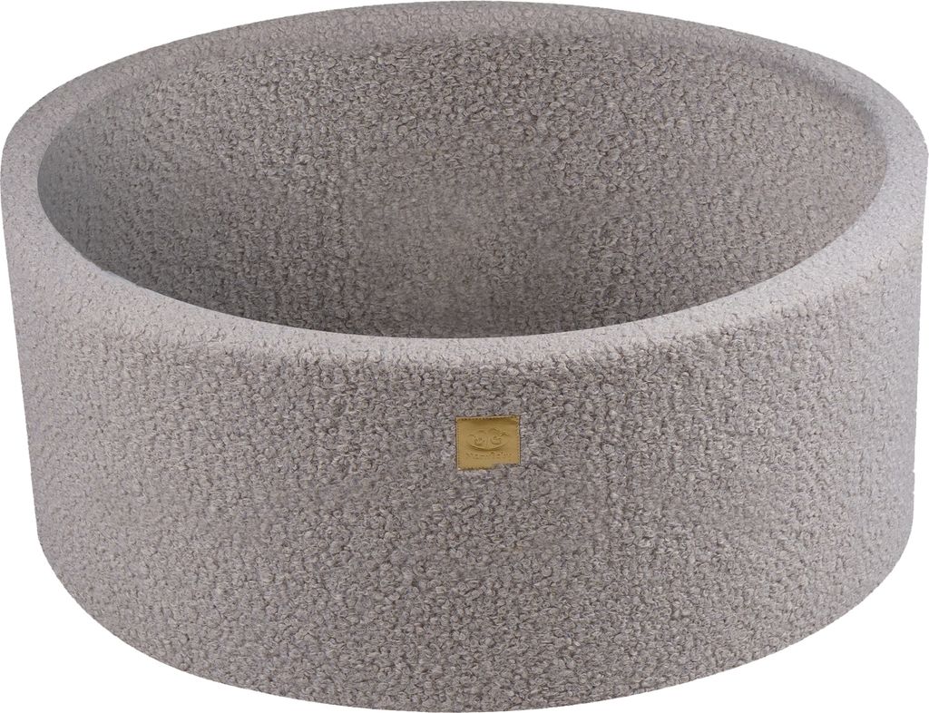 MeowBaby Runder Trockenpool 90x40cm für Kinder ohne Bälle, Boucle, Grau