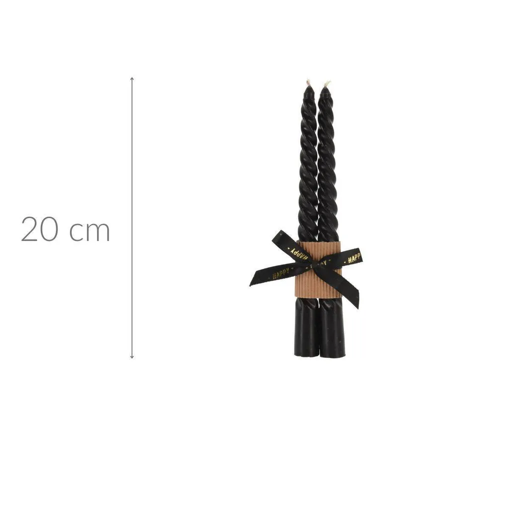 Set de 2 bougies de table TWISTED 20 cm - Idéal pour dîner romantique - 2