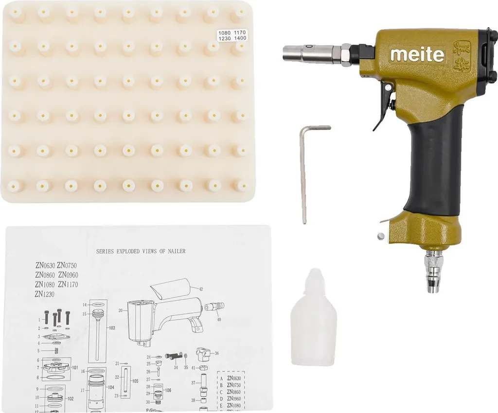 Cloueur pneumatique pour menuiserie, tête 11,7 mm et corps en alu