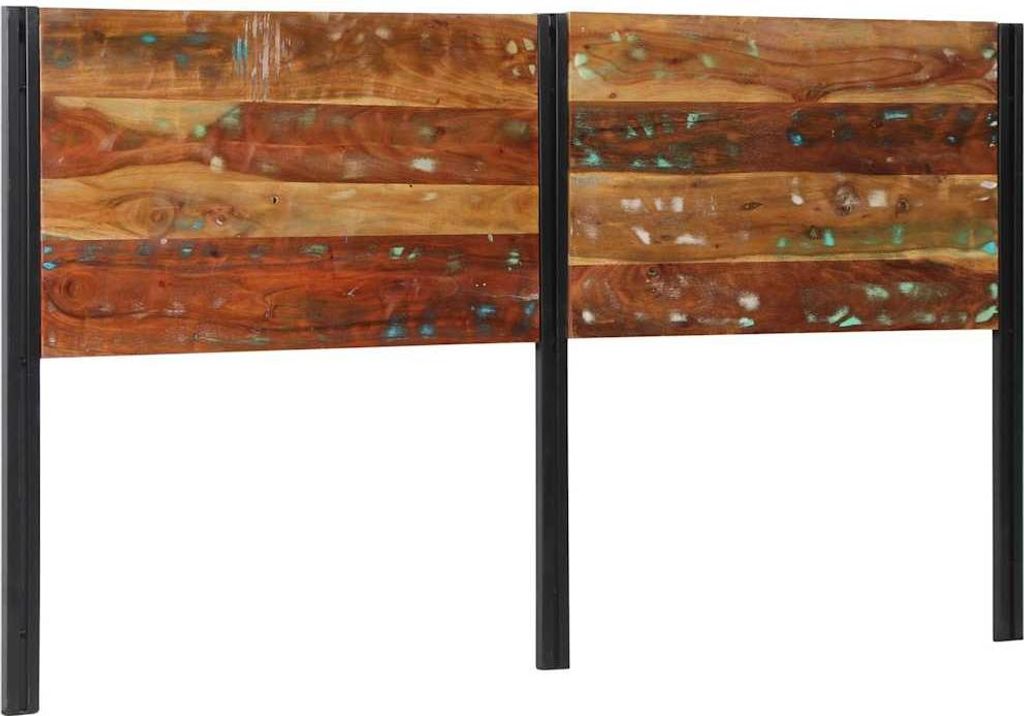 vidaXL Kopfteil 180 cm Altholz Massivholz und Eisen