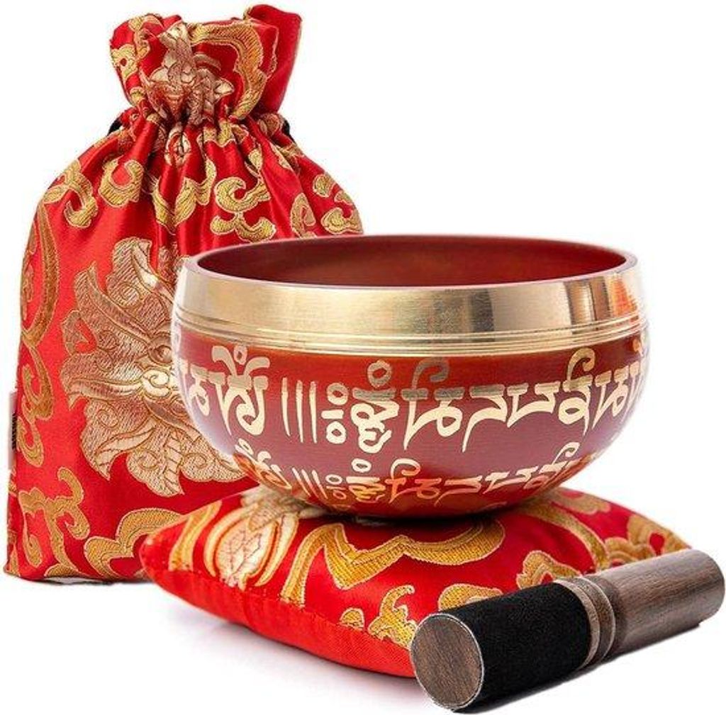 Holistisches Meditationsinstrument - Set mit 7 Chakra-Tönen - Handgefertigt - Rot - Einfach zu spielen - Geschenk für Anfänger