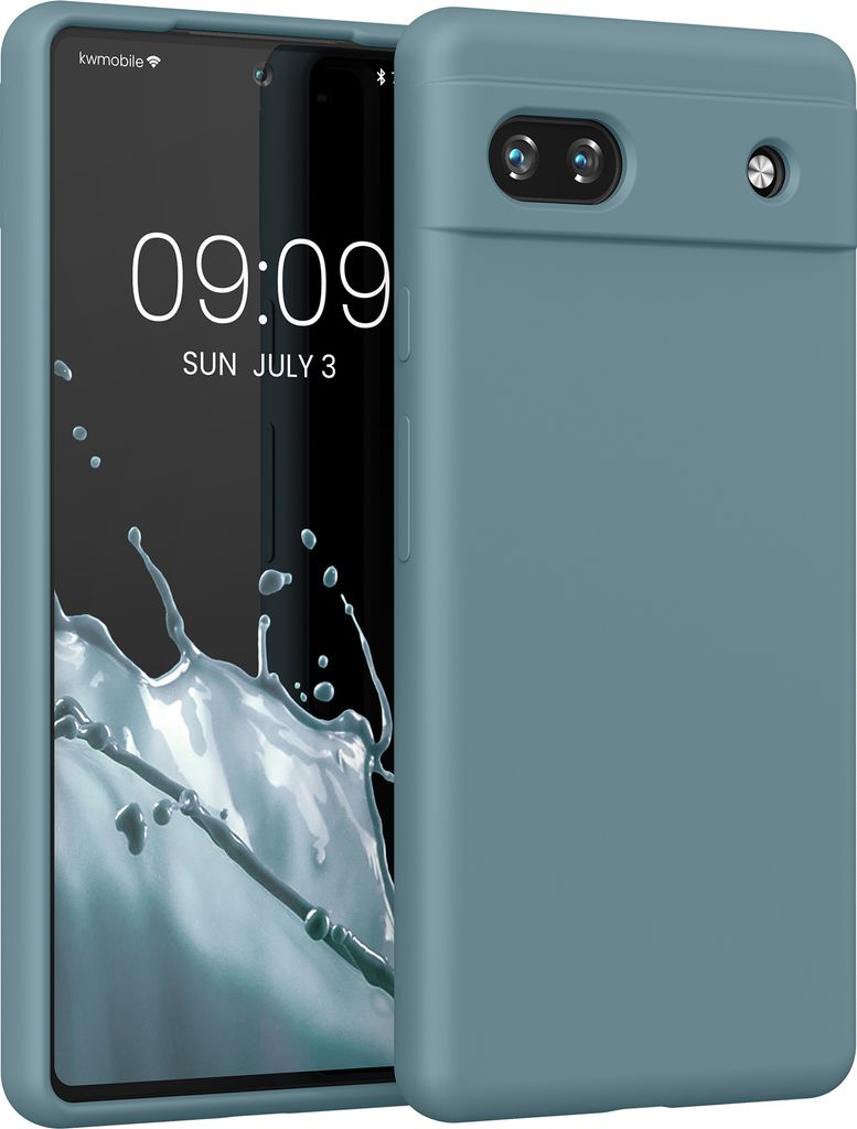 kwmobile Handyhülle für Google Pixel 6a Hülle, für Pixel 6a Case - Hülle Silikon - kabelloses Laden - Arctic Night
