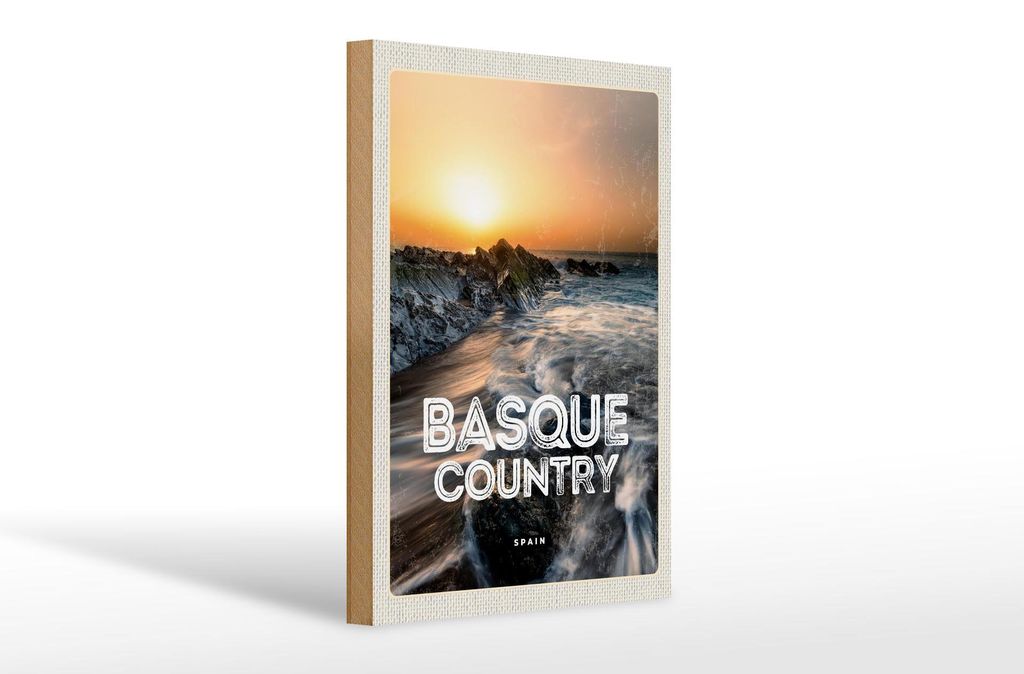 Holzschild Reise 20x30cm Basque Country Spain Baskenland