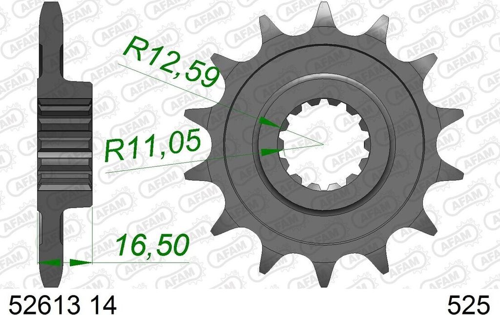 AFAM Standard Stahlritzel vorne 52613 - 525