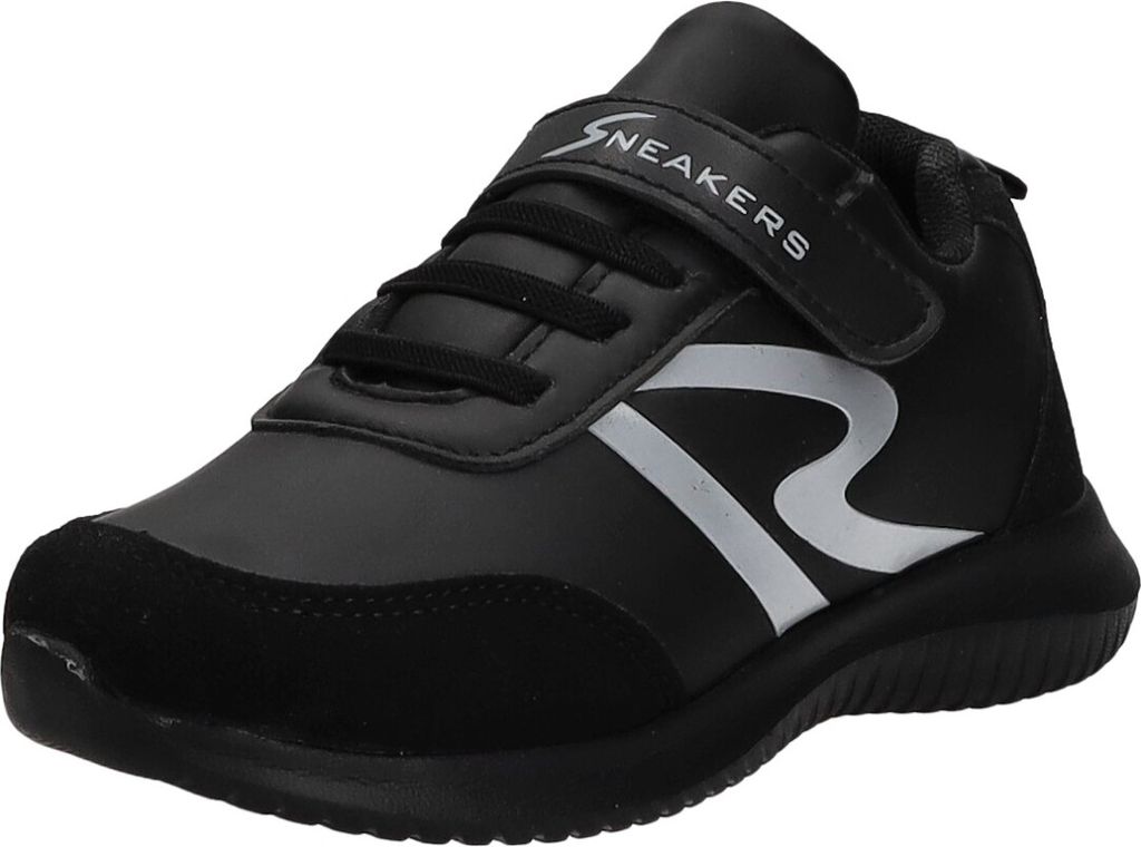 Sneakers Kinder-Jungen-Sneaker-Slipper-Klettschuh Schwarz-Weiß, Farbe:schwarz, EU Größe:26