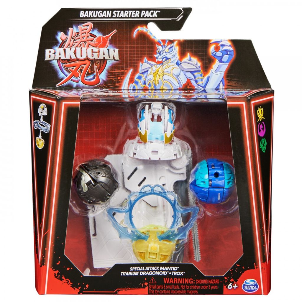 Bakugan Starter-Set Mantid, Titanium Dragonoid und Si Trox