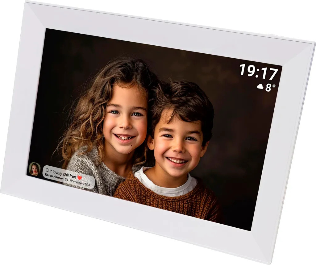 Denver Frameo PFF-1012 Bianco: Cornice Digitale WiFi 10.1" per Foto