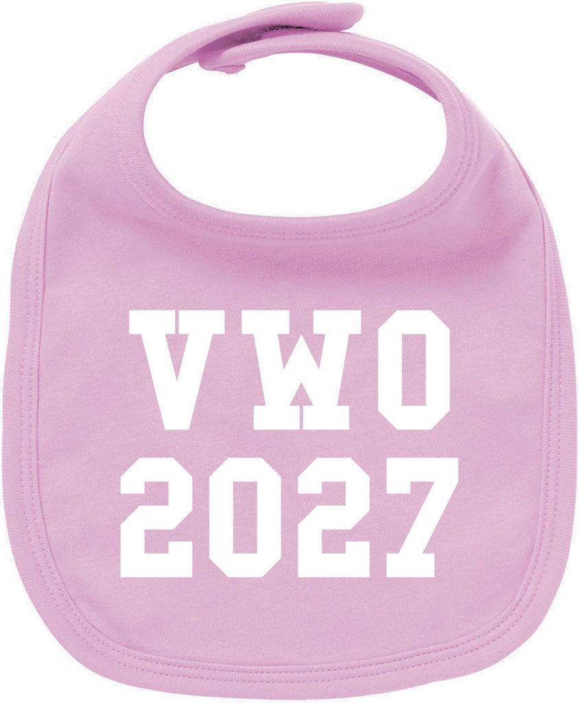Huuraa Unisex Babylatz VWO 2027 Abschluss Niederlande Geschenk Babypink Baumwolle VWO 2027 Mitbringsel